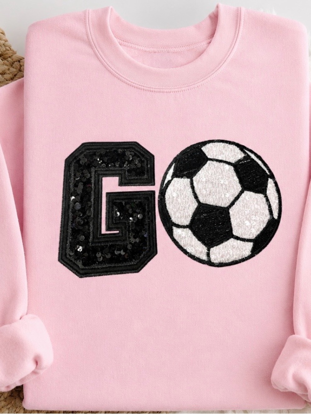 Pink Girls' GO Soccer Sequin Sweatshirt